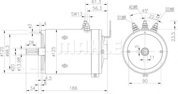 MAHLE ORIGINAL MM 209 Electric Motor